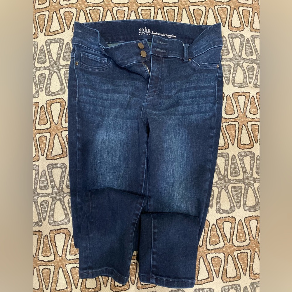 High waisted jean leggings